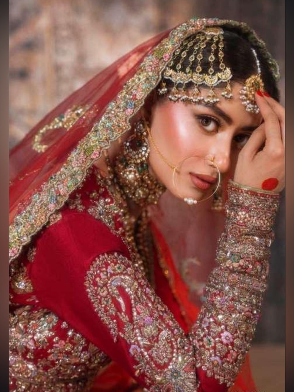 MOONZ JEWELERS SAJAL ALY JHUMAR PASSA GOLD PLATED POLKI PAKISTANI INDIAN BRIDAL